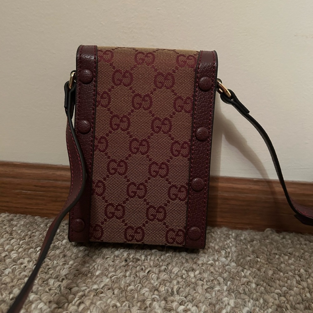 Gucci Brown Crossbody Bag with Signature Monogram - Picture 2 of 5
